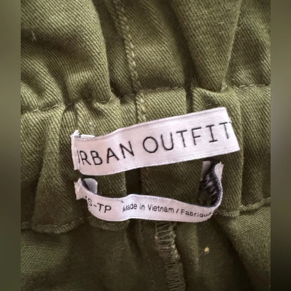Urban Outfitters Terra Paperbag army Green High Waist Pants XS 90s street rare - Picture 3 of 6